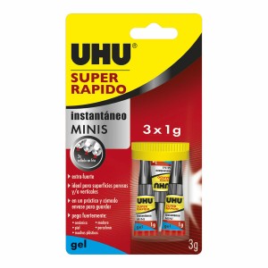 Klebstoff UHU 36527 Minis 1 g Schnell Extrastarke 3 Stücke