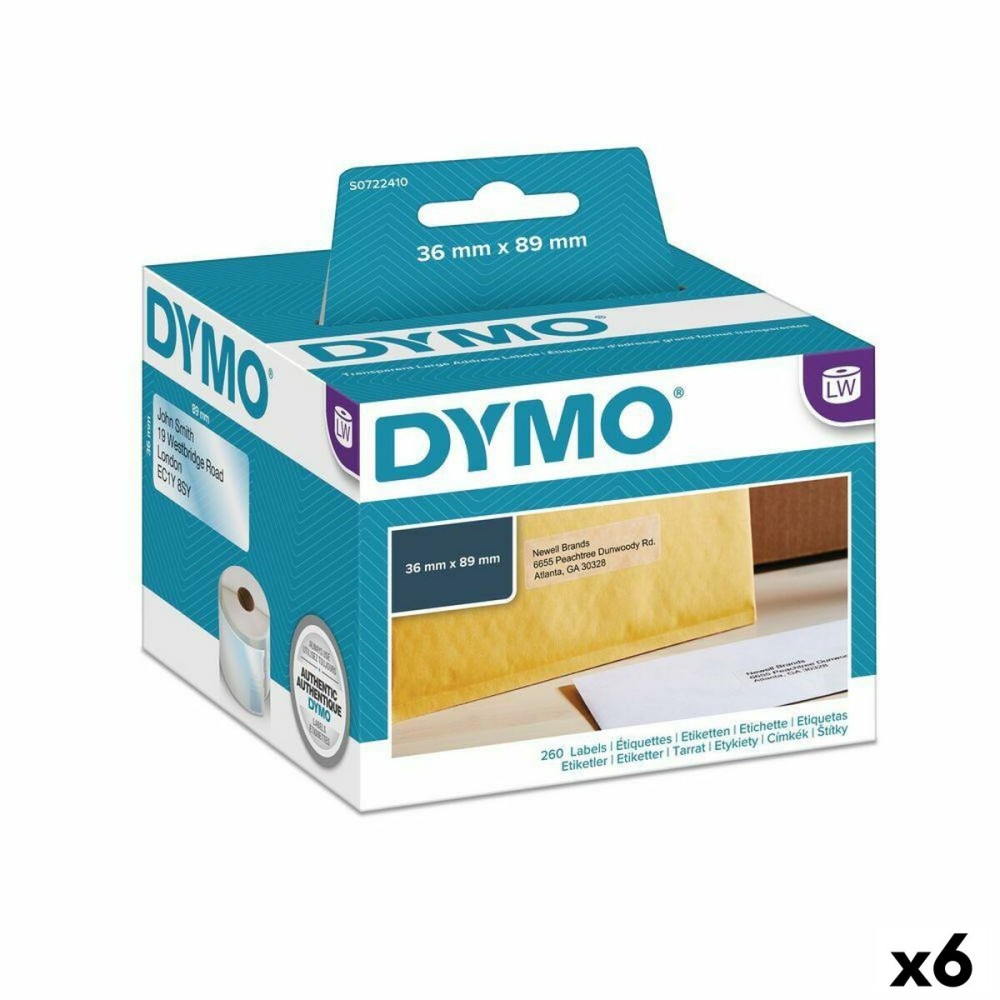 Drucker-Etiketten Dymo 89 x 36 mm LabelWriter™ Durchsichtig (6 Stück)