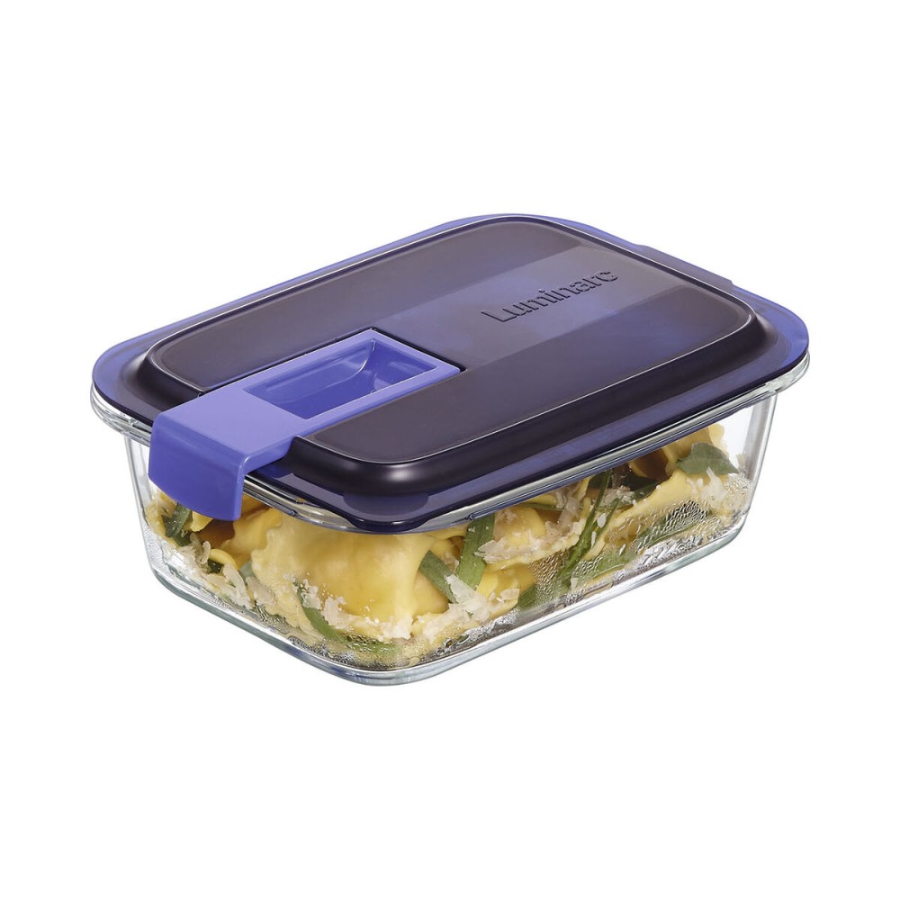 Lunchbox hermetisch Luminarc Easy Box Blau Glas (6 Stück) (820 ml)