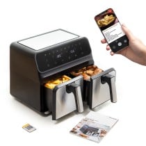 Heißluftfritteuse InnovaGoods Fryinn Double 8000 Schwarz 3400 W 8 L Edelstahl