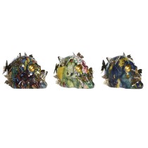 Figurine Décorative DKD Home Decor 15,5 x 10,5 x 11 cm Multicouleur Crâne (3 Unités)