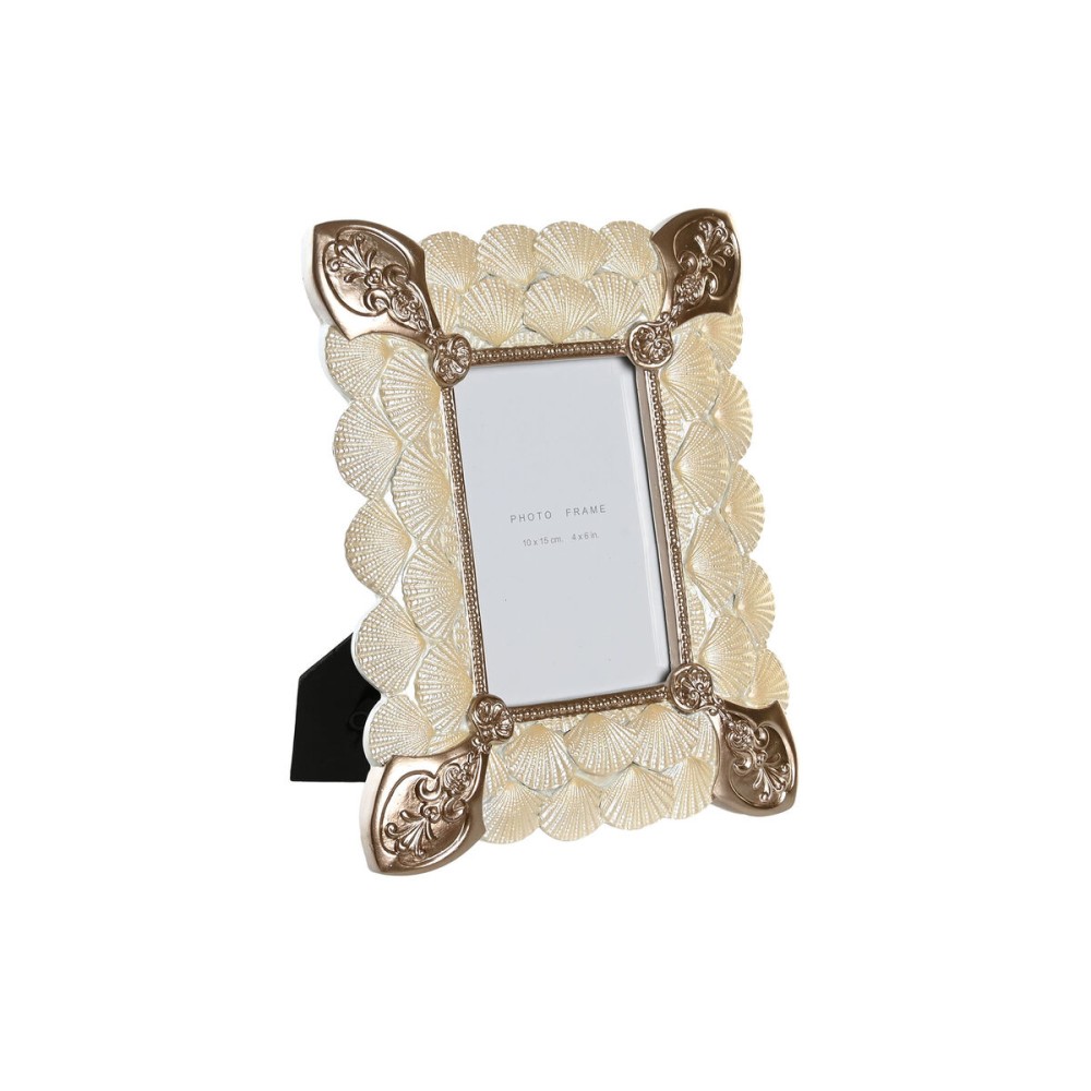 Photo frame DKD Home Decor 20,4 x 2,5 x 26 cm Copper White Resin Romantic