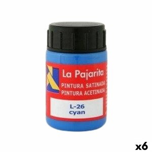 Tempera La Pajarita Cyan L-26 6 Stücke Schulisch Satin Blau