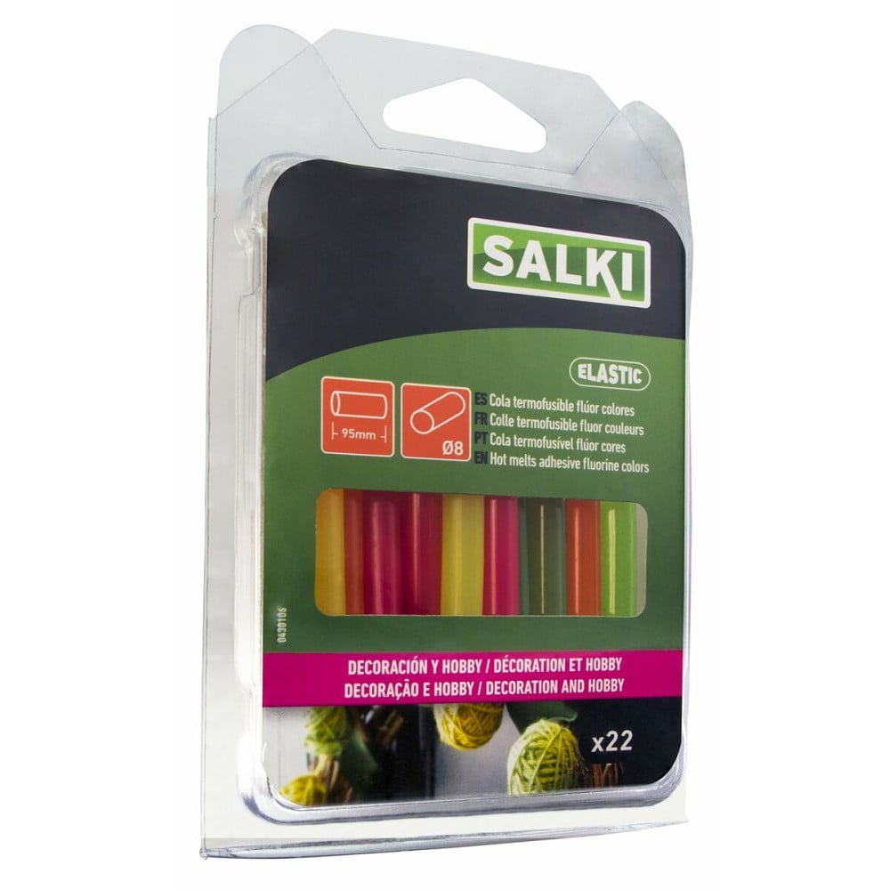 Hot melt glue  sticks Salki 430106 Multicolour Decoration fluoride Ø 8 x 95 mm 105 g (22 Units)