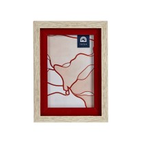 Cadre photo Verre Rouge Bois Marron Plastique (13,5 x 18,8 x 2 cm) (6 Unités)