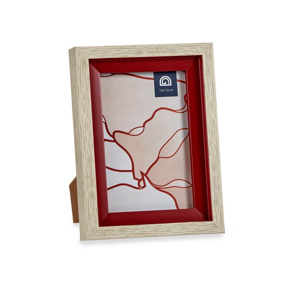 Photo frame Crystal Red Wood Brown Plastic (13,5 x 18,8 x 2 cm) (6 Units)