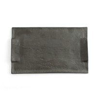 Tablett für Snacks Quid Mineral Gres Schwarz aus Keramik 30 x 18 cm (6 Stück)