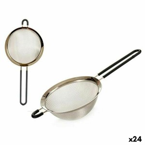 Sieb Kinvara 54151 Schwarz Silberfarben Silikon Edelstahl Ø 14 cm (24 Stück)