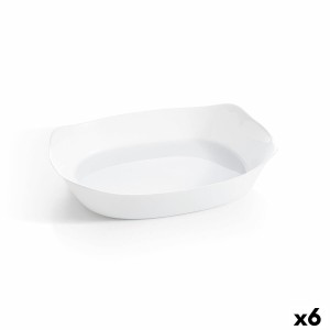 Kochschüssel Luminarc Smart Cuisine rechteckig Weiß Glas 38 x 27 cm (6 Stück)