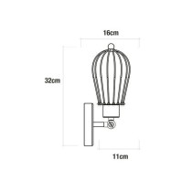 Wandleuchte EDM 32105 Schwarz 60 W Vintage 220-240 V 11 x 16 x 32 cm