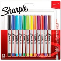 Set of Felt Tip Pens Sharpie Multicolour 12 Pieces 0,5 mm (12 Units)