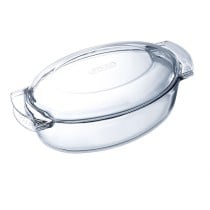 Ofenschüssel Pyrex Classic Vidrio Durchsichtig Glas Oval 39 x 23 x 15 cm mit Deckel (3 Stück)