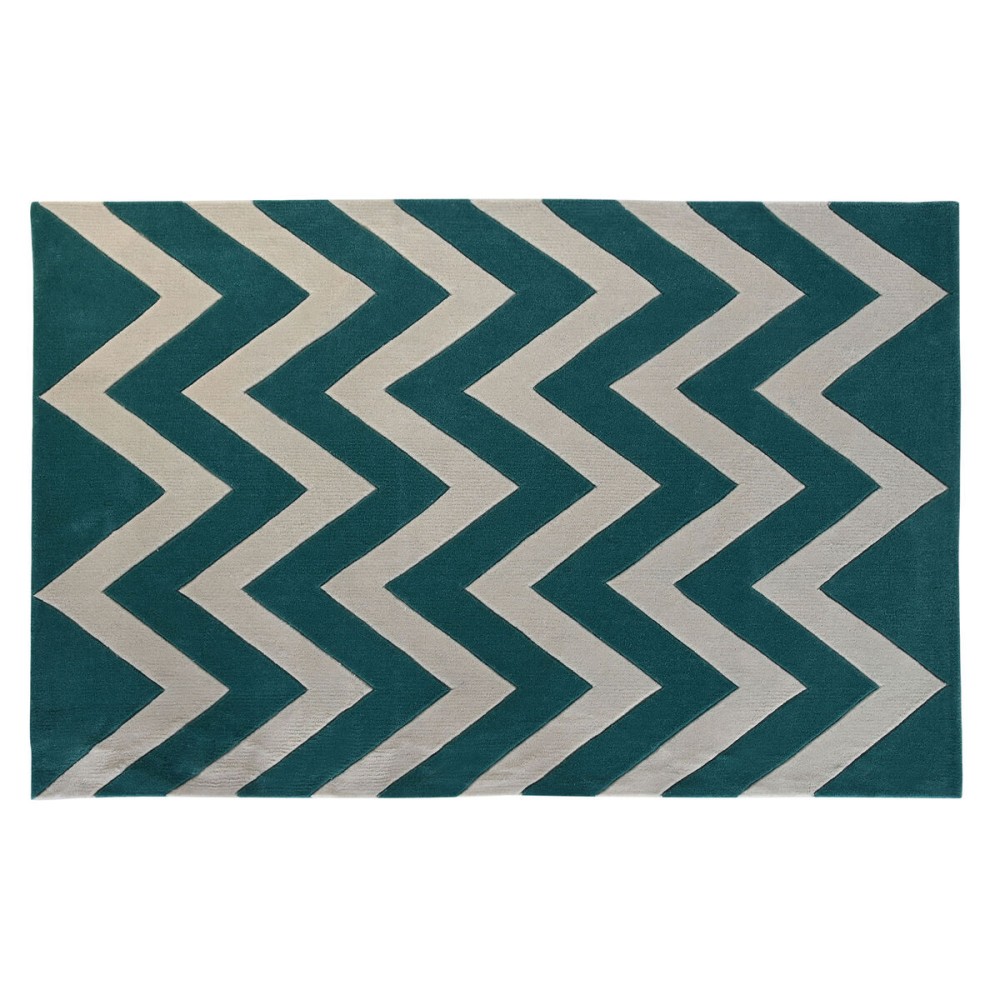 Tapis DKD Home Decor Polyester Zigzag Bicolore 120 x 180 x 2 cm