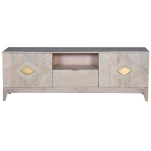 TV-Möbel DKD Home Decor Beige Metall Mango-Holz 175 x 40 x 60 cm