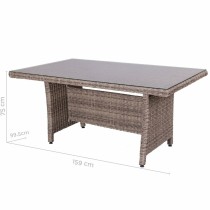 Esstisch Patsy 160 x 100 x 75 cm Kristall Rattan