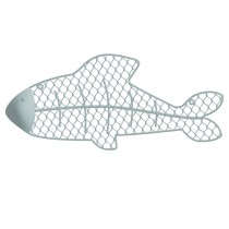 Cadre Poisson 50,17 x 2,54 x 22,23 cm Bleu Métal