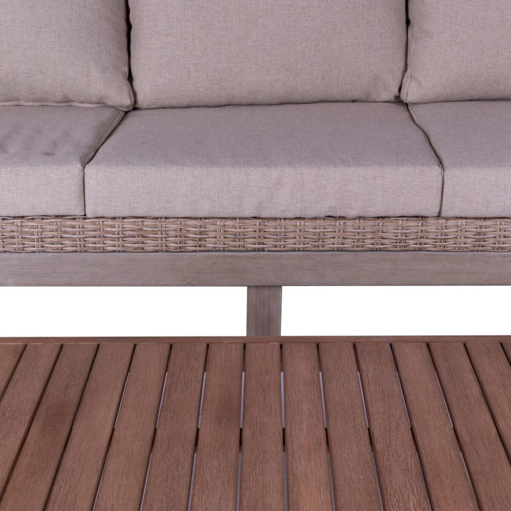 Canapé de jardin Patsy 220 x 89 x 64,50 cm Bois Rotin