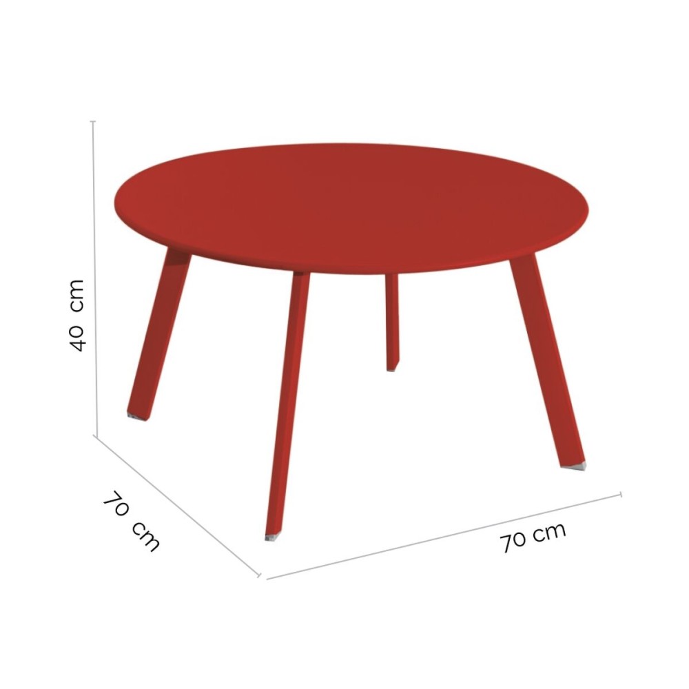 Beistelltisch Marzia Rot Stahl 70 x 70 x 40 cm