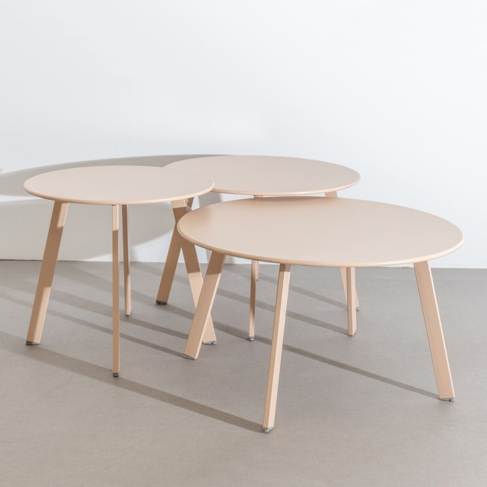 Table d'appoint Marzia Acier Blanc 70 x 70 x 40 cm