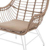 Chaise de jardin Ariki 65 x 62 x 76 cm rotin synthétique Acier Blanc