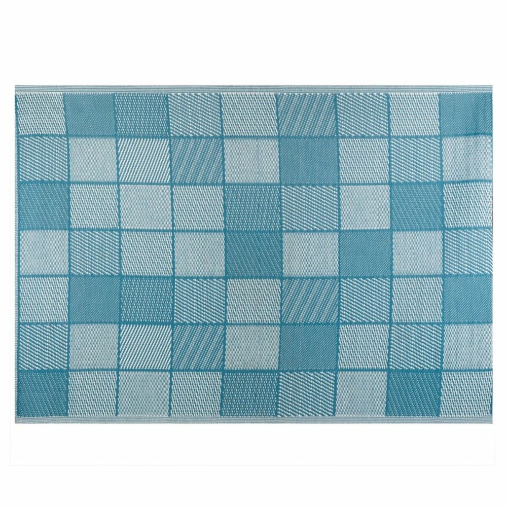 Außenbereich-Teppich Meis Blau Weiß Polypropylen