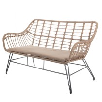 Garden sofa Ariki 121 x 62 x 76 cm synthetic rattan Steel Graphite