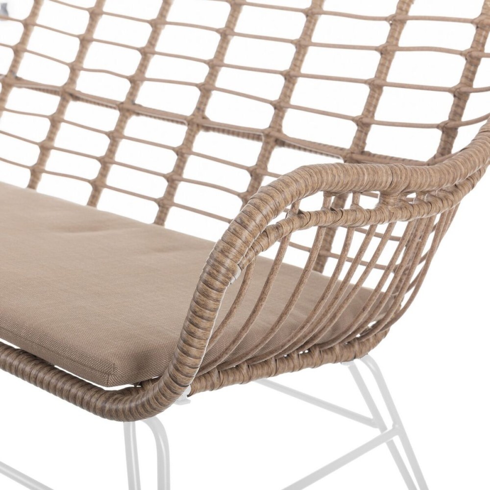 Gartenstuhl Ariki 121 x 62 x 76 cm Synthetischer Rattan Stahl Weiß