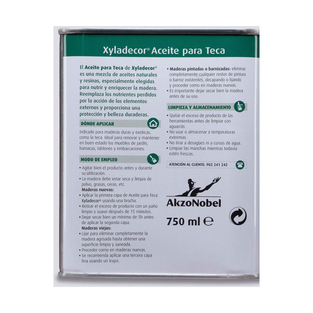 Huile pour teck AkzoNobel Xyladecor 750 ml Incolore Mat