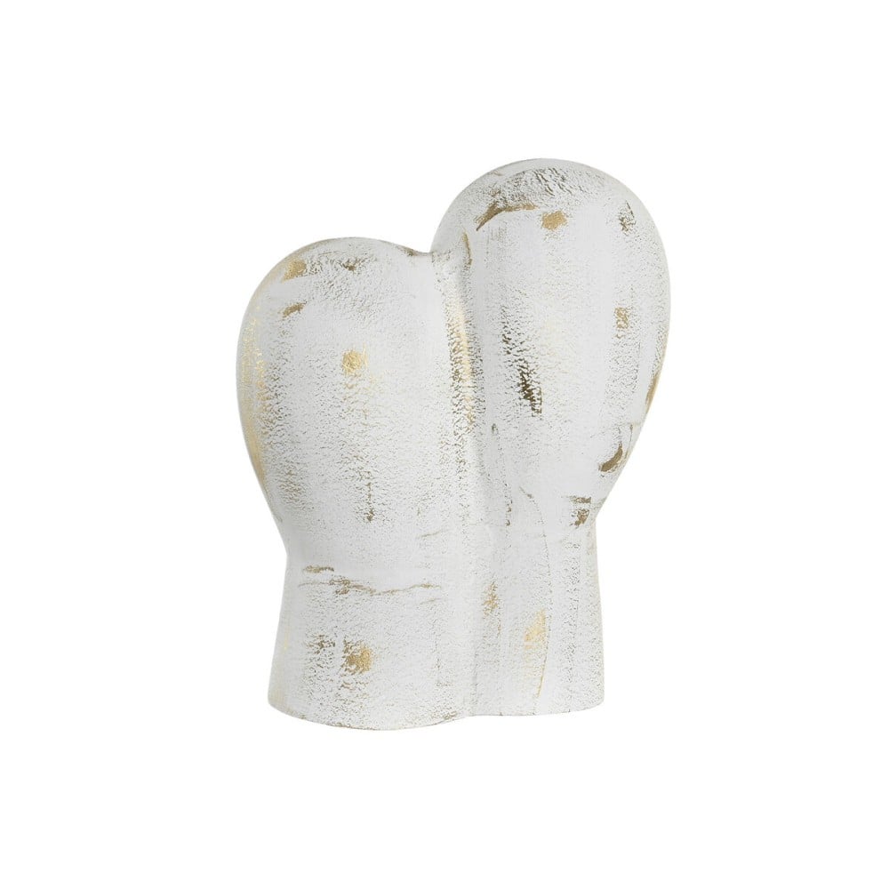 Figurine Décorative DKD Home Decor 23 x 10 x 30 cm Visage Doré Aluminium Blanc