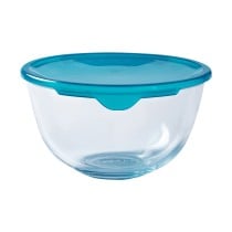 Panier-repas rond avec couvercle Pyrex Cook & Store 16 x 16 x 10 cm Bleu 1 L Silicone verre (3 Unités)