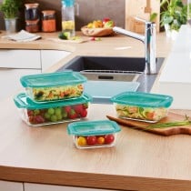 Rechteckige Lunchbox mit Deckel Luminarc Keep'n Lagon 12 x 8,5 x 5,4 cm türkis 380 ml Glas (6 Stück)