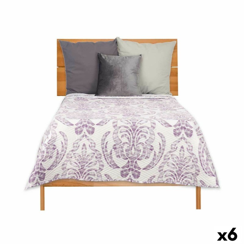 Couette réversible 240 x 260 cm Blanc Violet (6 Unités)