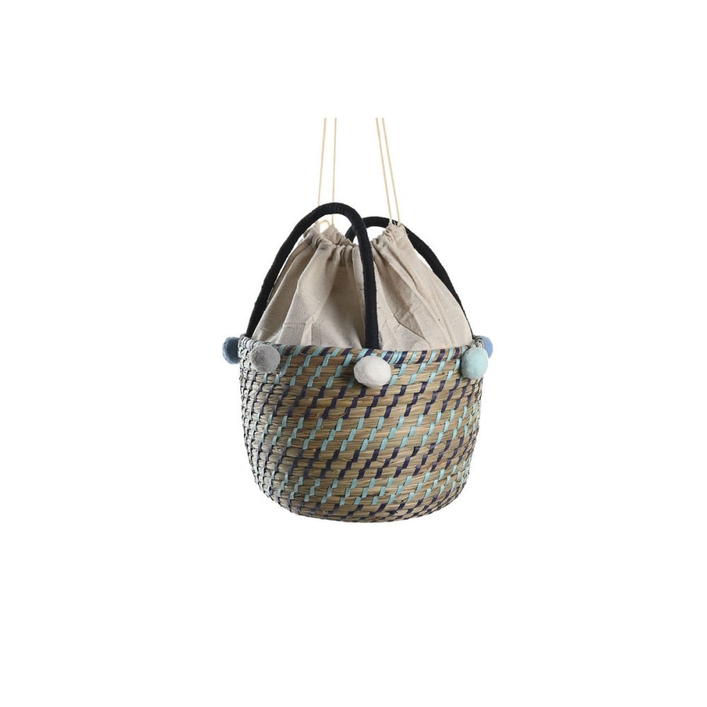 Set de basket DKD Home Decor Polyester Pompons 43 x 43 x 43 cm Herbier marin