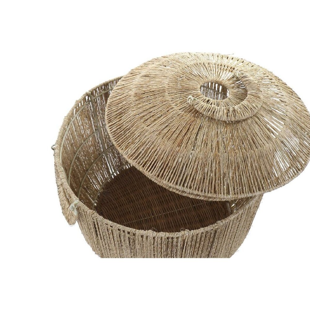 Basket set DKD Home Decor Brown Multicolour Natural Jute Metal Boho 51 x 51 x 48 cm