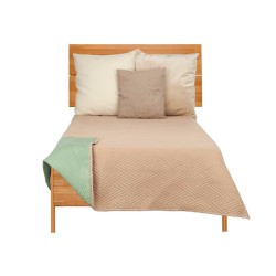 Wendbare Tagesdecke 240 x 260 cm grün Beige (6 Stück)