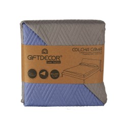 Reversible Bedspread 180 x 260 cm Blue Grey (6 Units)