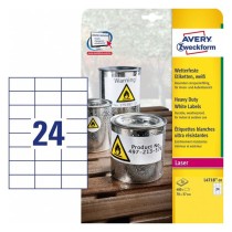 Adhesive labels Avery 20 Sheets White 70 x 37 mm