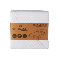 Reversible Bedspread 240 x 260 cm White (6 Units)