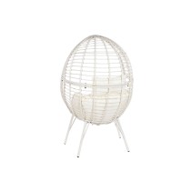 Gartenstuhl DKD Home Decor 90 x 65 x 151 cm Metall Synthetischer Rattan Weiß