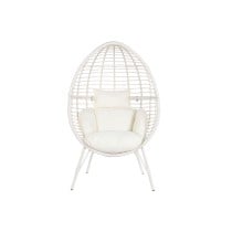 Chaise de jardin DKD Home Decor 90 x 65 x 151 cm Métal rotin synthétique Blanc