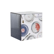 Geschirr-Set DKD Home Decor Blau Weiß Rosa Porzellan 18 Stücke 27 x 27 x 3 cm