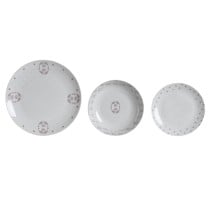 Geschirr-Set DKD Home Decor Weiß Rosa Porzellan Scandi 18 Stücke 27 x 27 x 3 cm