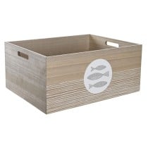 Decorative box DKD Home Decor Natural MDF Wood Spirals Mediterranean 50 x 40 x 22,5 cm