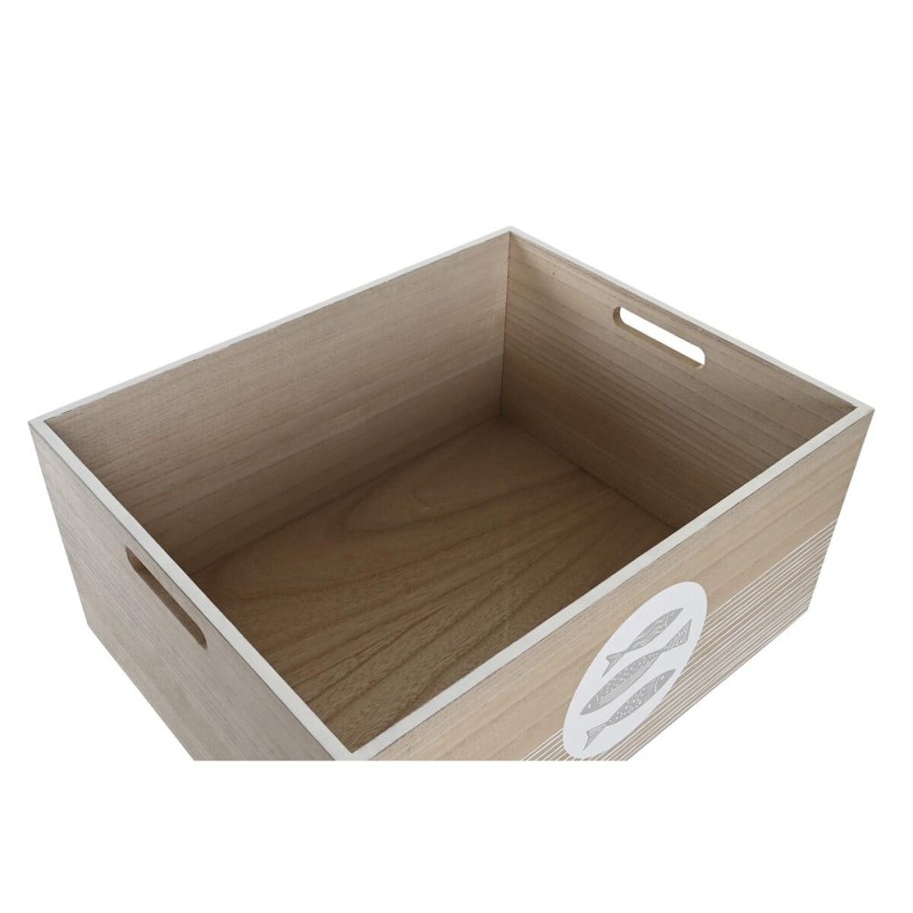 Dekorative Box DKD Home Decor natürlich Holz MDF Spiralen Mediterraner 50 x 40 x 22,5 cm