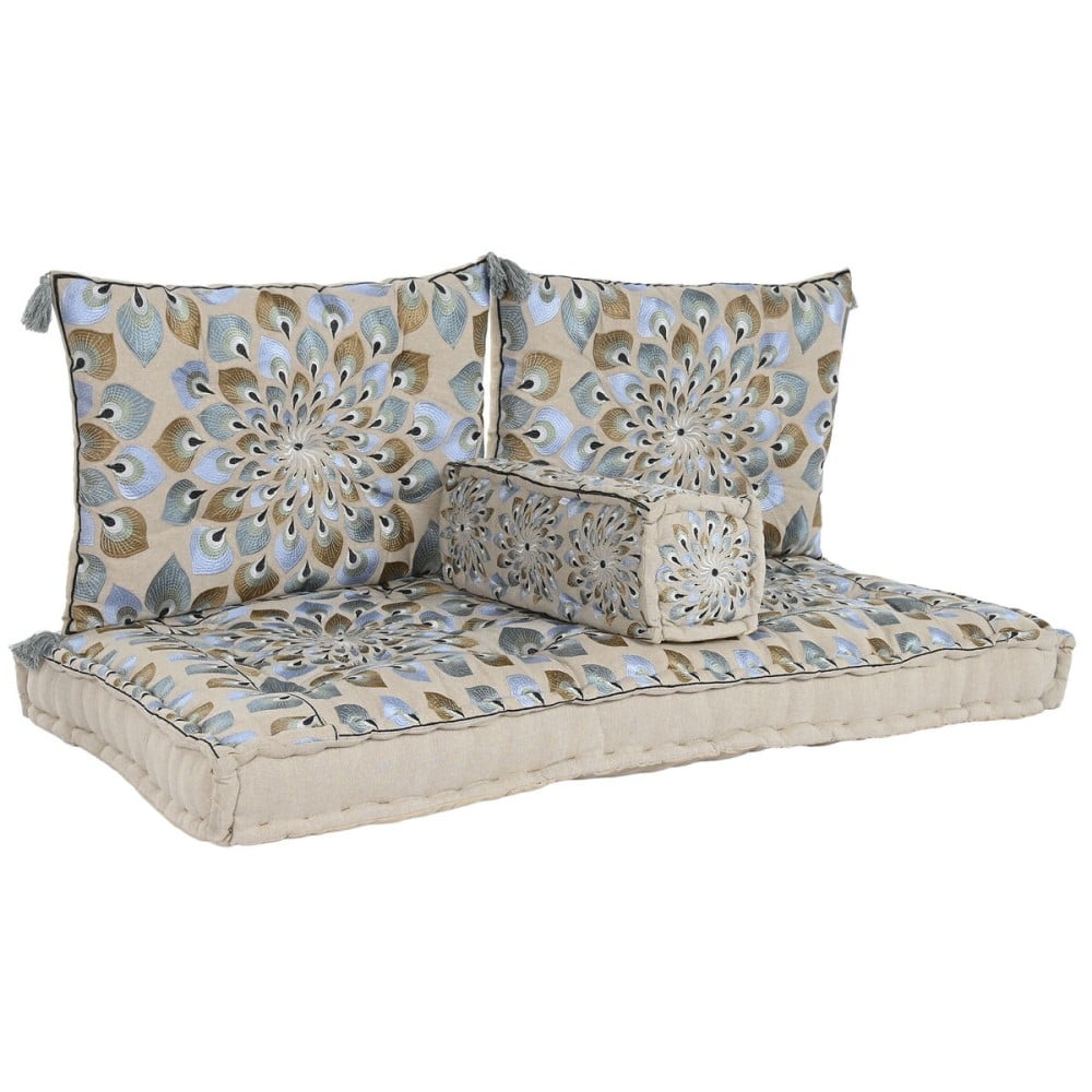 Chaise de jardin DKD Home Decor Bleu Beige 155 x 76 x 65 cm 150 x 76 x 20 cm