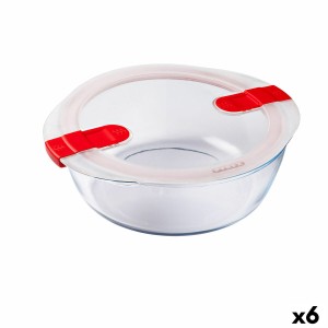 Boîte à lunch hermétique Pyrex Cook&heat 26 x 23 x 8 cm 2,3 L Rouge verre (6 Unités)