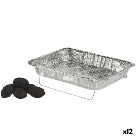 Einweg-Grill Aluminium Holzkohle 30 x 5,3 x 46,5 cm (12 Stück)