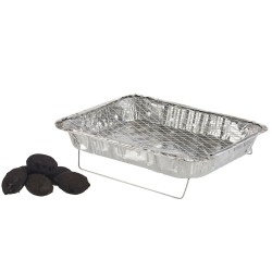 Einweg-Grill Aluminium Holzkohle 30 x 5,3 x 46,5 cm (12 Stück)