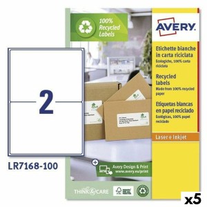 Drucker-Etiketten Avery LR7168 Weiß 100 Blatt 199,6 x 143,5 mm (5 Stück)