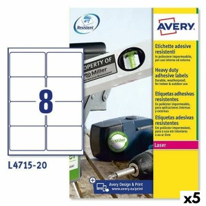 Drucker-Etiketten Avery L4515 Weiß 20 Blatt 99,1 x 67,7 mm (5 Stück)